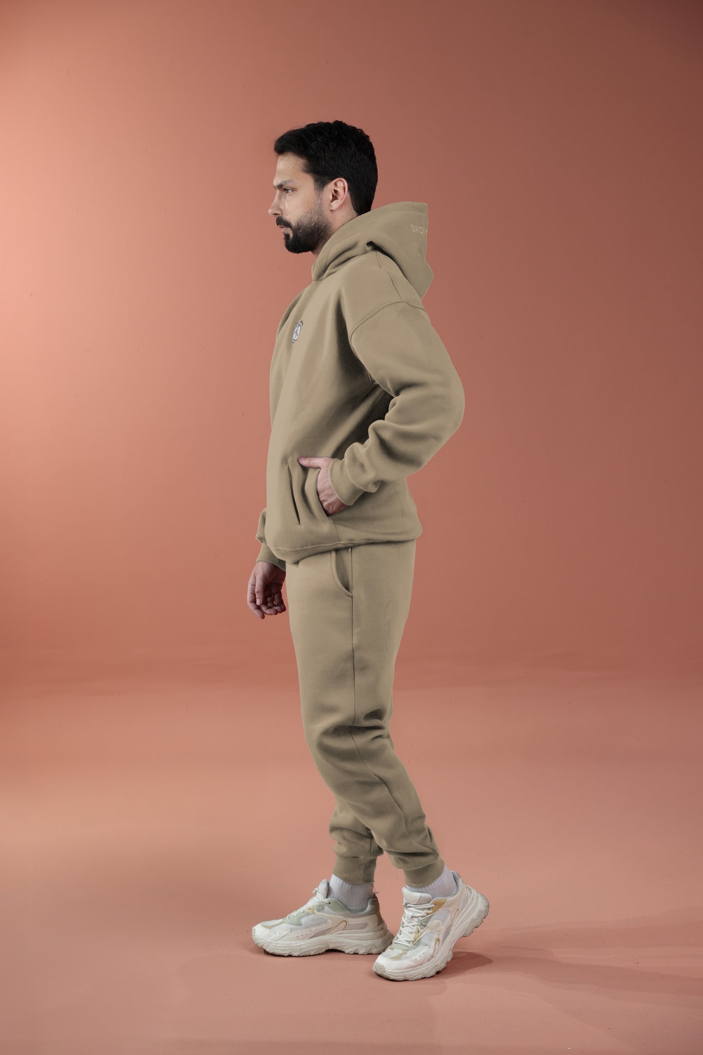 Oversized Hoodie - Men Mushroom Beige