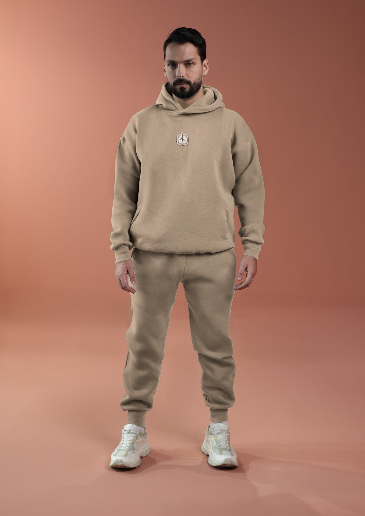 Oversized Hoodie - Men Mushroom Beige