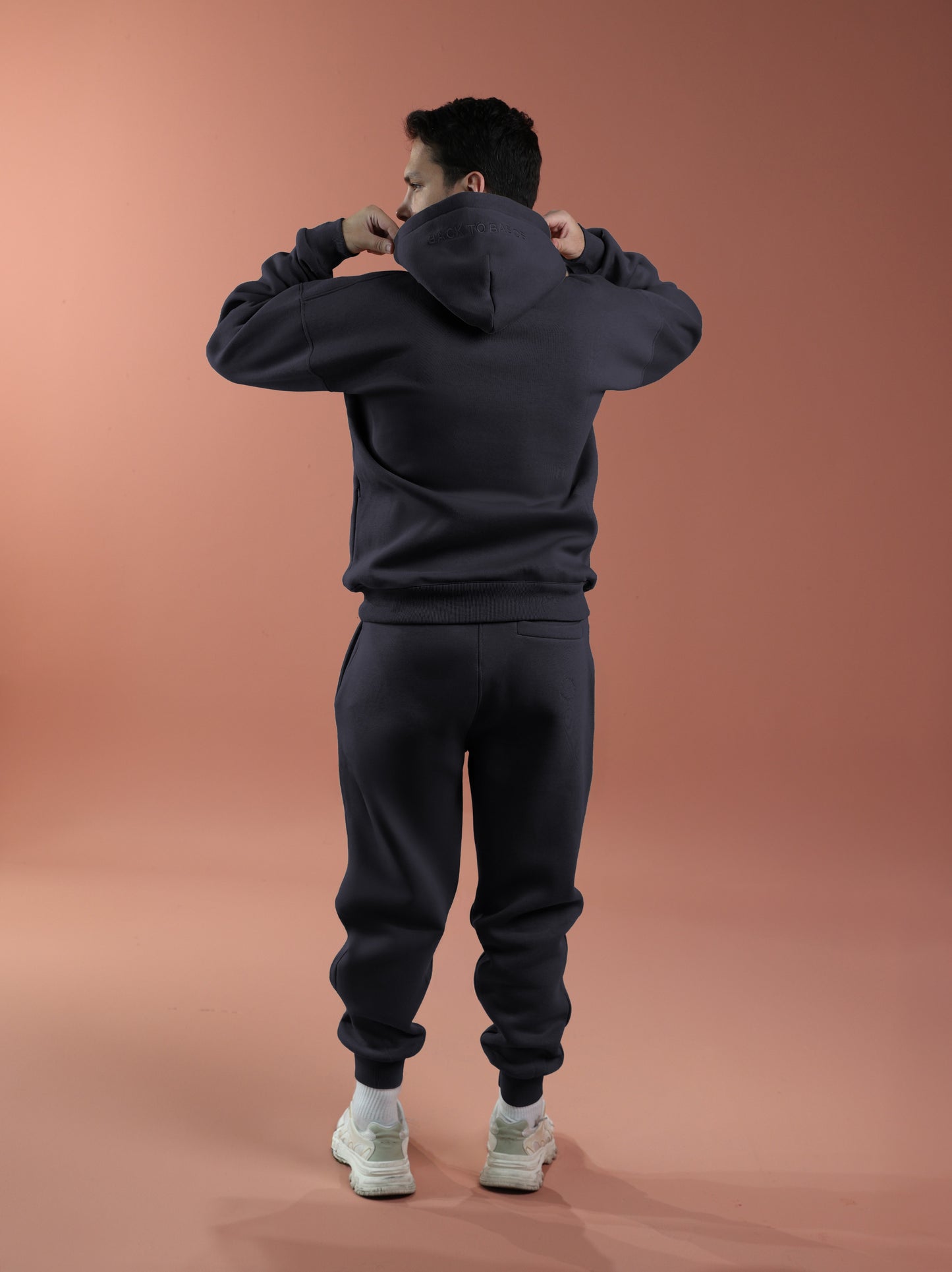 Oversized Zip Up Hoodie - Men Metal Grey