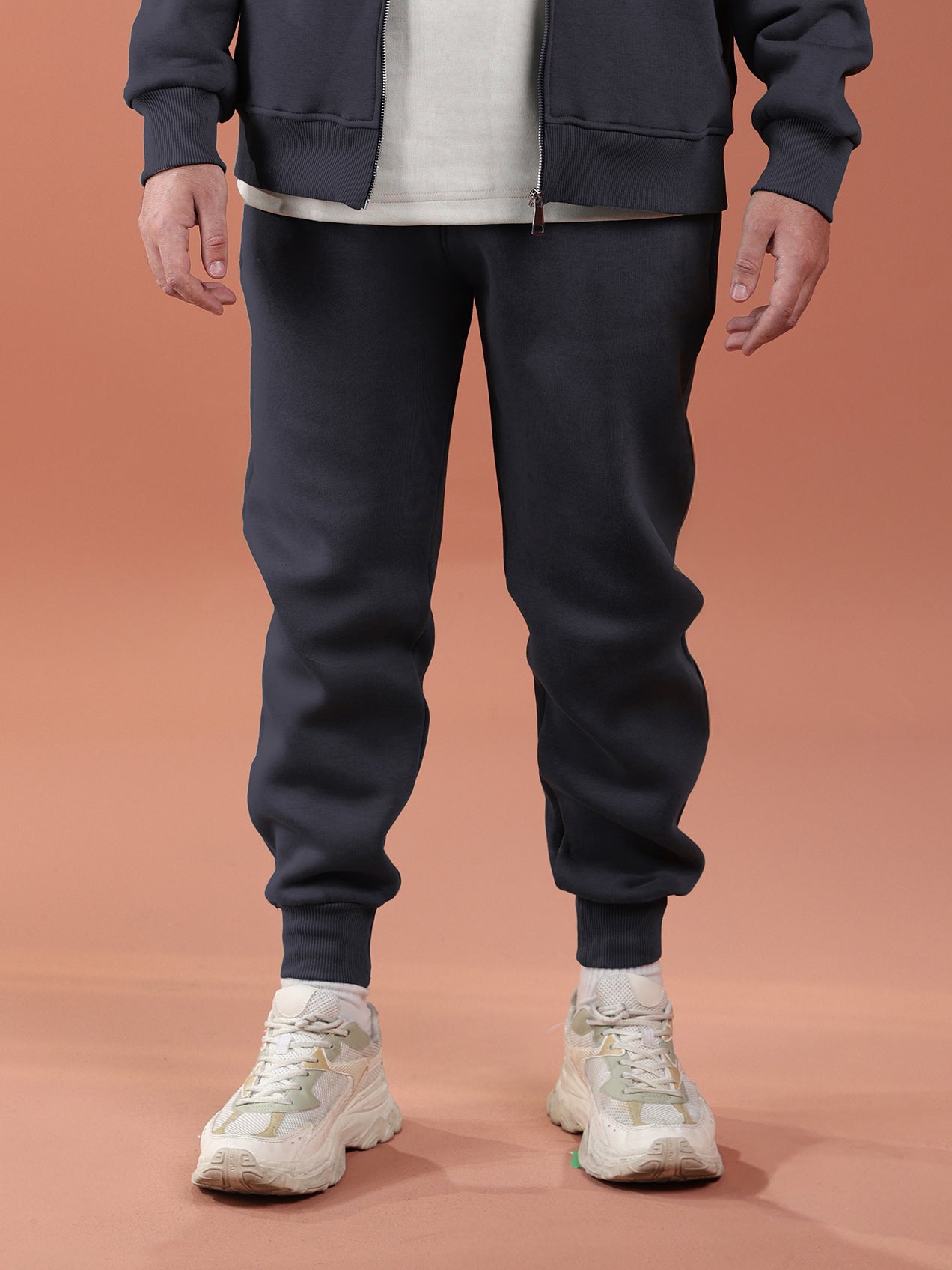 Regular Fit Joggers - Men Metal Grey