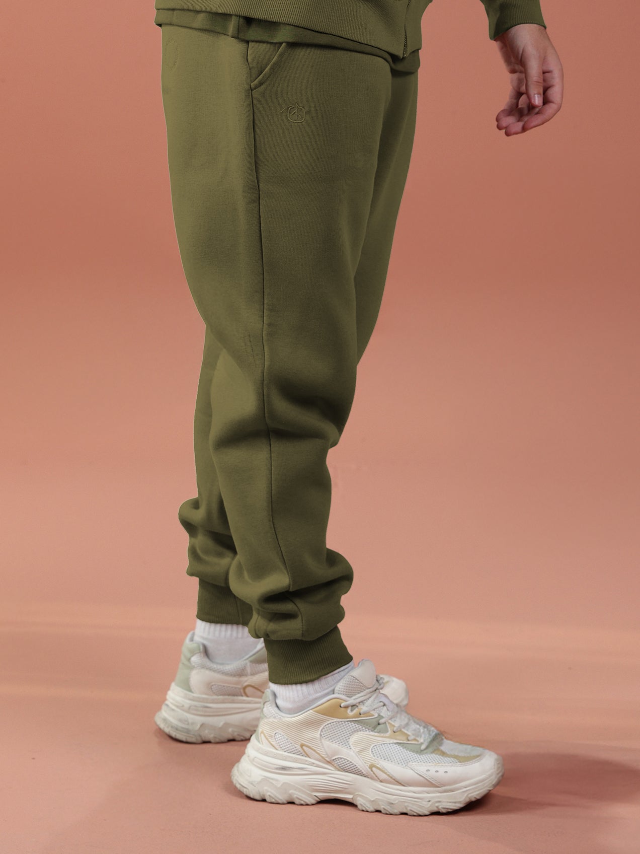 Regular Fit Joggers - Men Olive Green