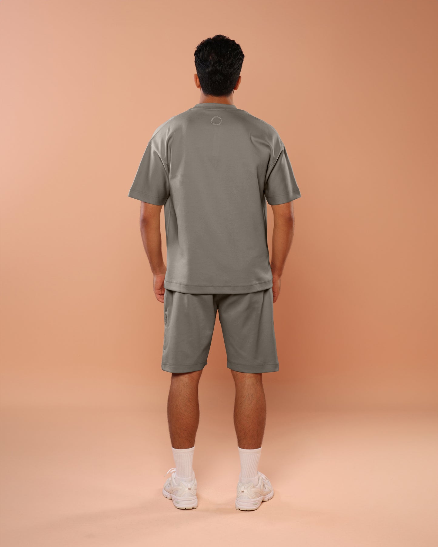 Stone Grey Oversized T-Shirt With Patch