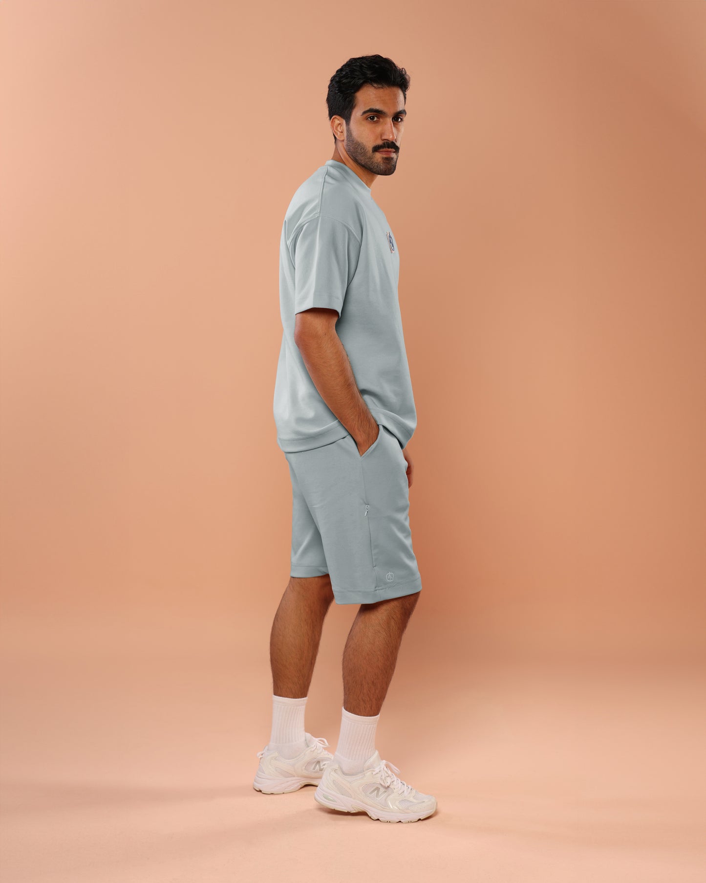 Sky Blue Oversized T-Shirt With Patch