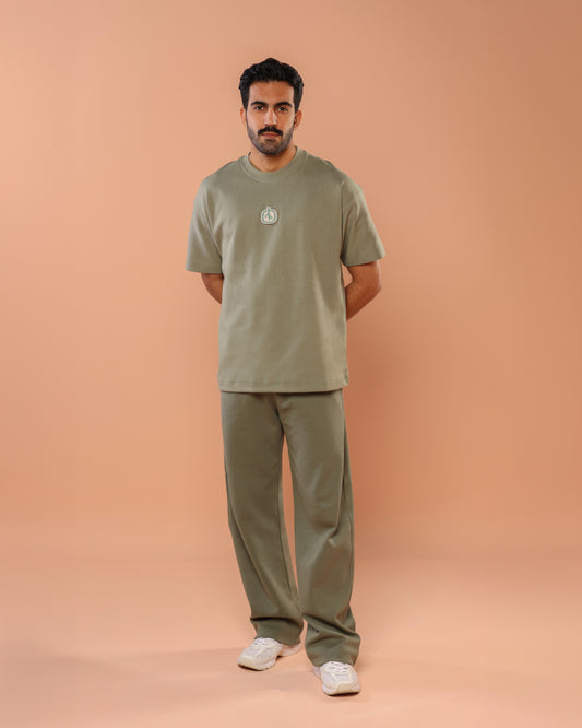 Olive Green Oversized T-Shirt With Patch