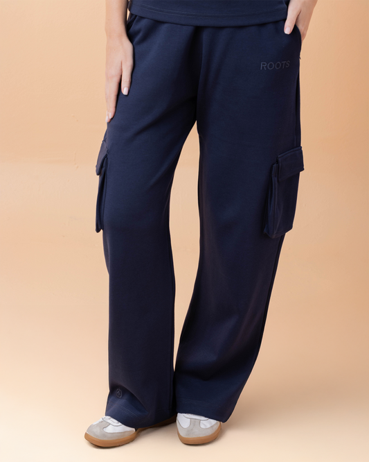 Navy Blue Women Cargo Cut Pant