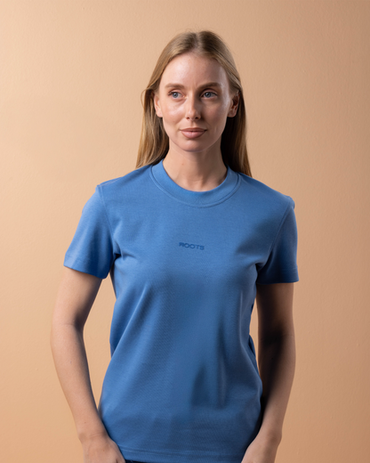 Women Azure blue regular fit T-shirt UK