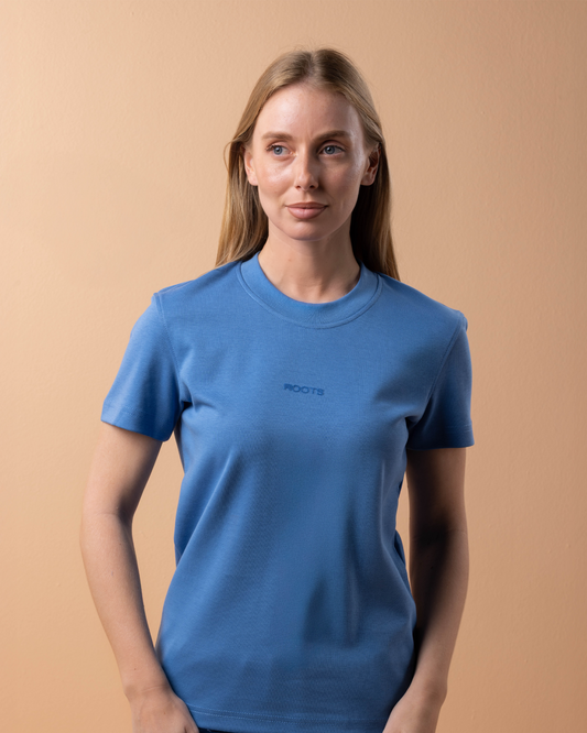 Women Azure blue regular fit T-shirt UK