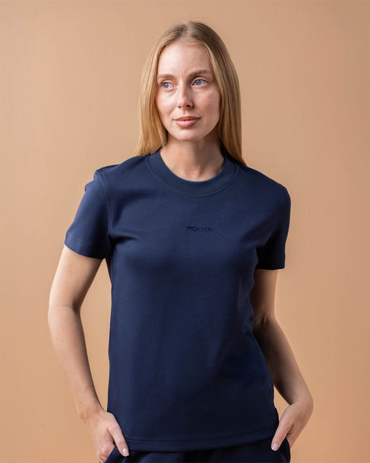 Women Navy blue regular fit T-shirt UK
