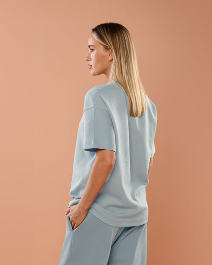Sky Blue Oversized T-Shirt With Patch