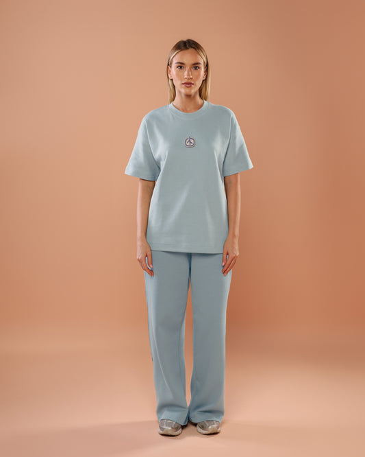 Sky Blue Oversized T-Shirt With Patch