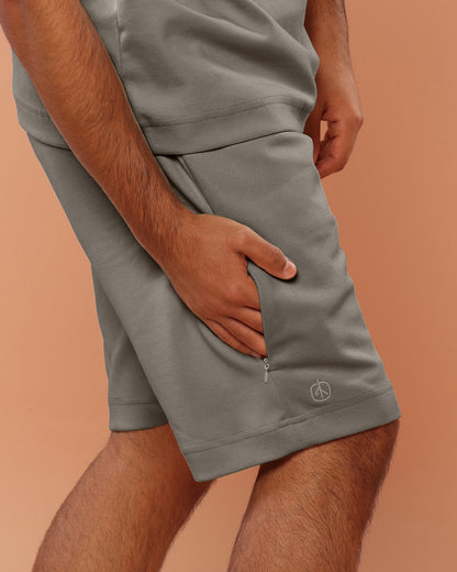 Stone Grey Cotton Shorts / Uni-Sex