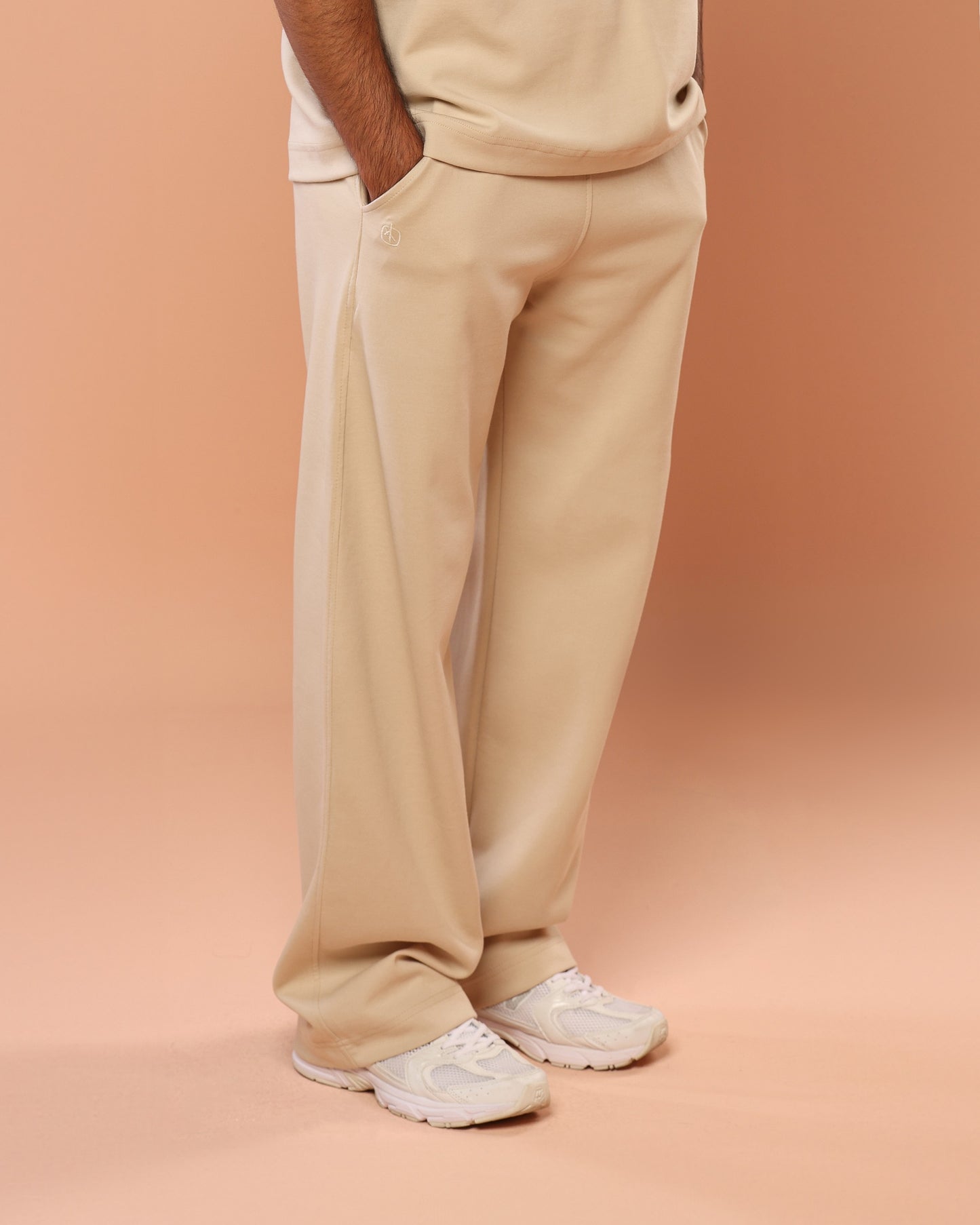 Sand Beige Wide Leg Joggers