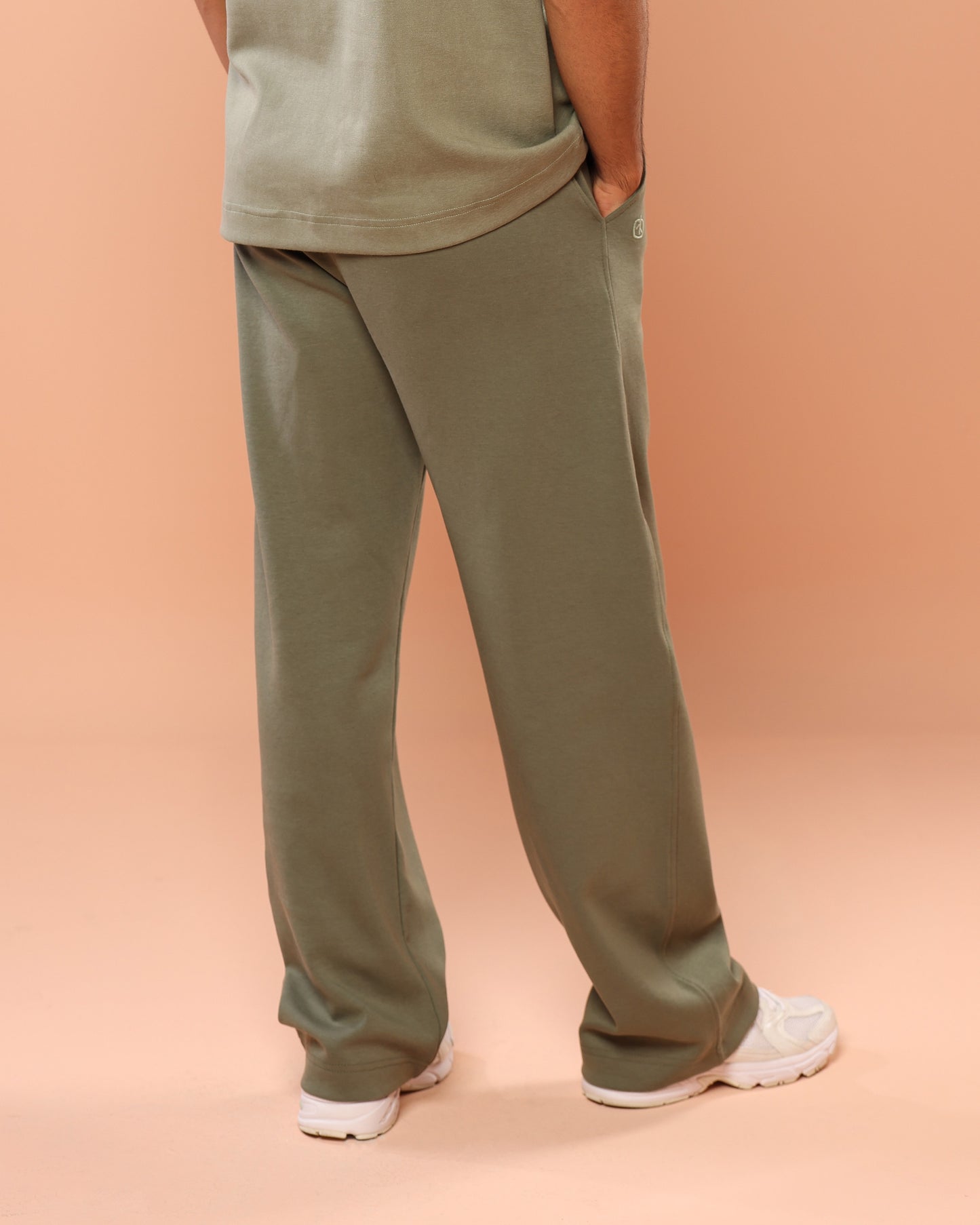 Olive Green Wide Leg Joggers